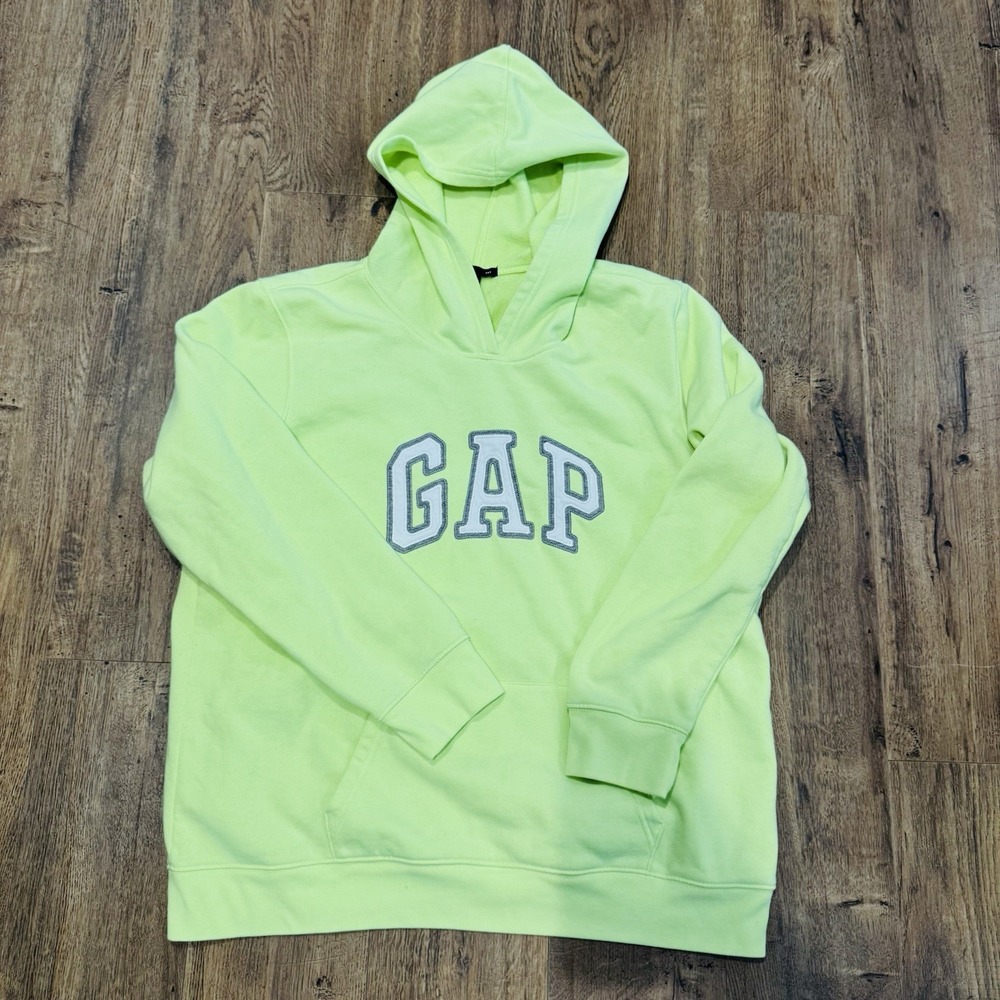 GAP Womens XL Lime Green Hoodie Logo Hooded